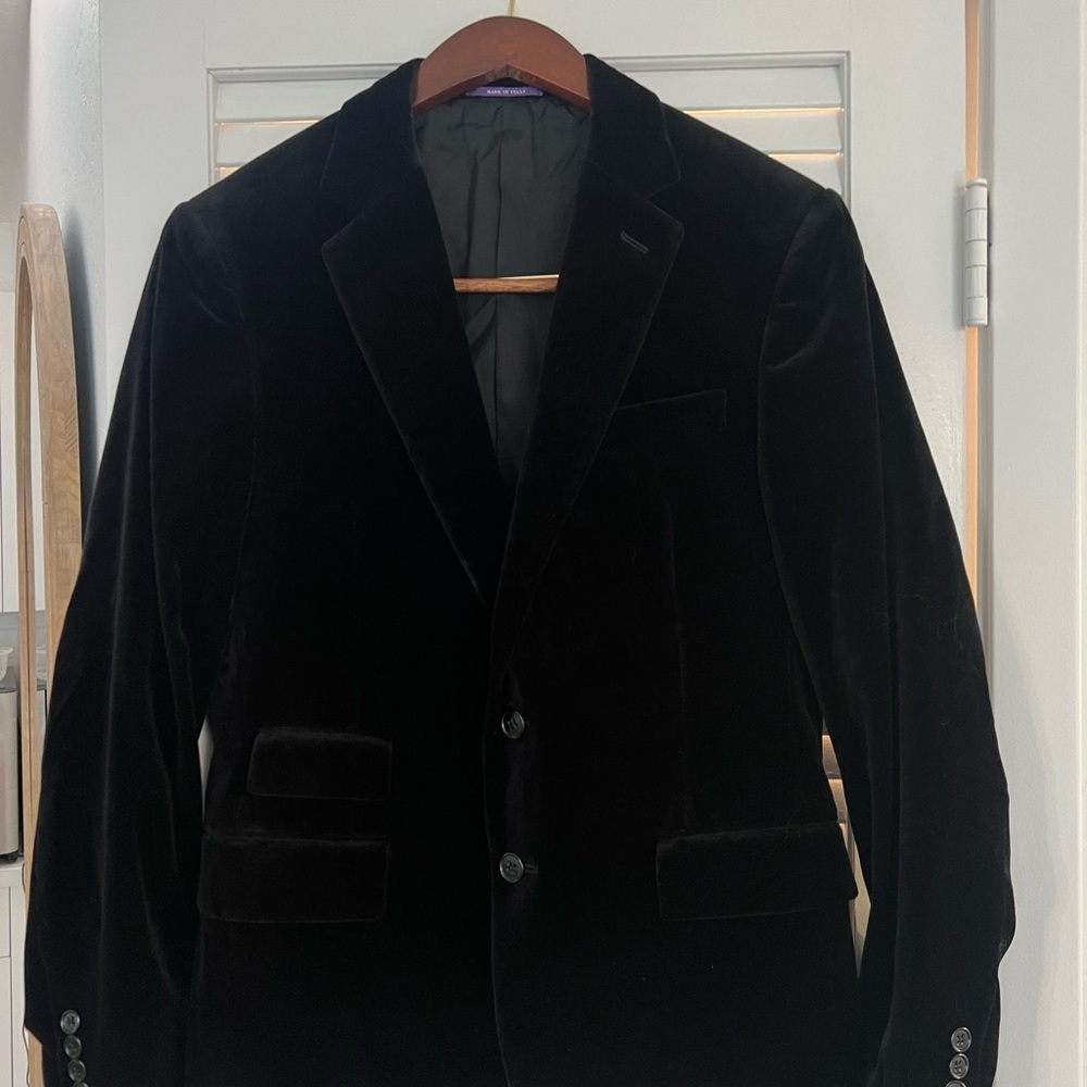 Ralph Lauren Black Lined Velvet Jacket - 38S - NWOT - Picture 1 of 3